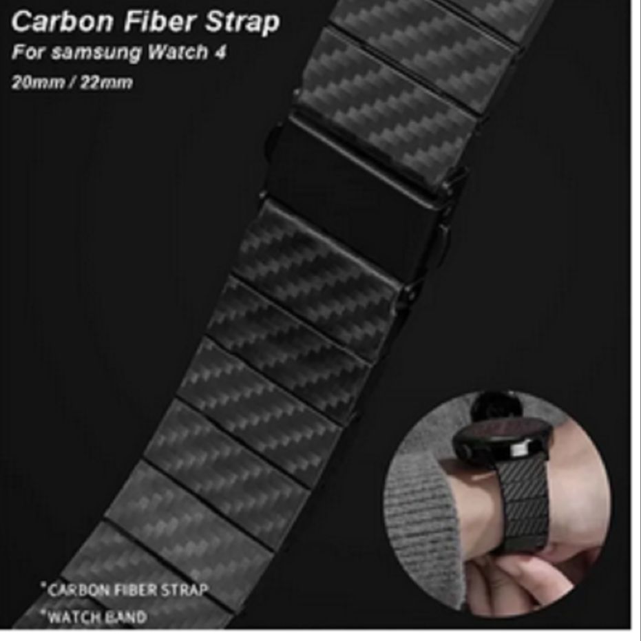Picture of 22mm Carbon Fiber Metal Watch Band Wrist Strap For Gear S3/ DT78/ DT98/ DT95/ DT92/ L15/ L13/ L16/ Amazfit Pace/ Zeblaze GTR-2/ Colmi i30/ Mibro X1/ M29 Smartwatch