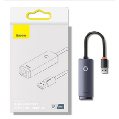Picture of Baseus Hub Lite Series Ethernet Adapter USB-A to RJ45 LAN Port 100Mbps -Space Grey