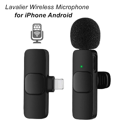 Picture of K8 Lightning Wireless Microphone For Live Stream Wireless Lavalier Microphone for iPhone Android Phone Mini Wireless Mic with YouTube Facebook Vlog TikTok - Microphone