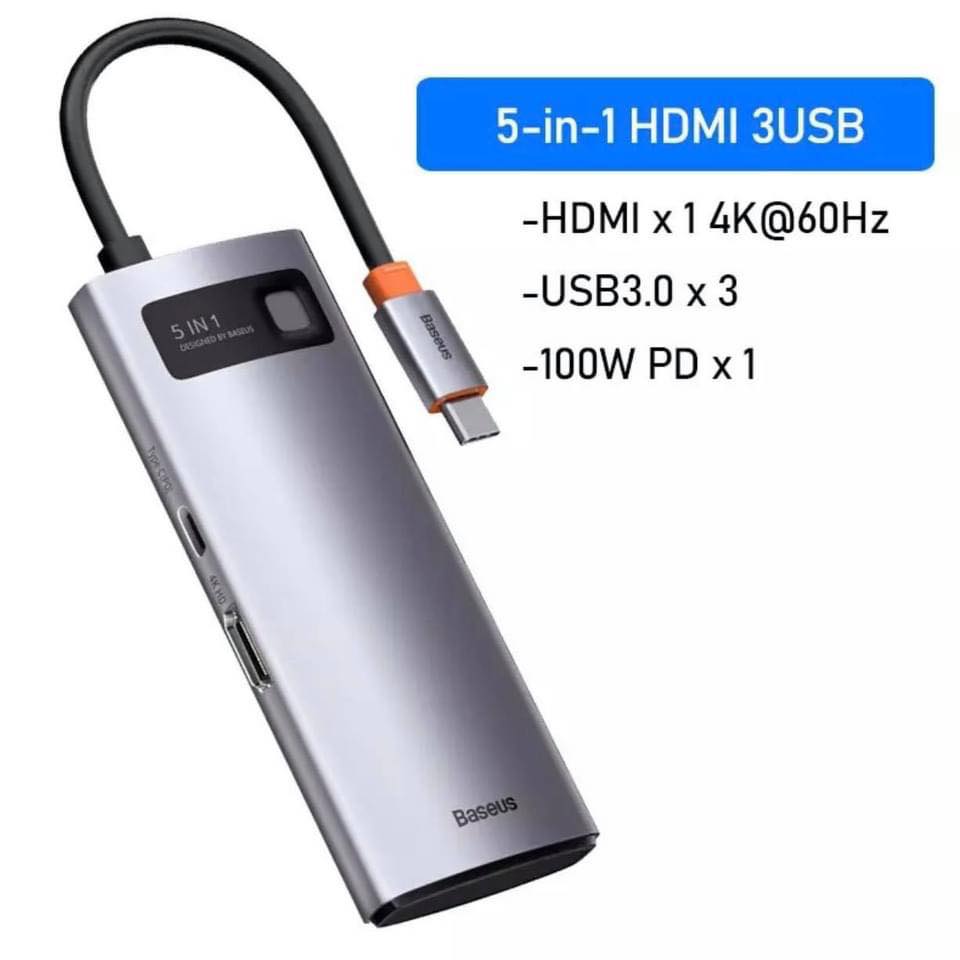 Picture of BASEUS Metal Gleam Series 5-in-1 Multifunctional Type-C HUB Docking Station