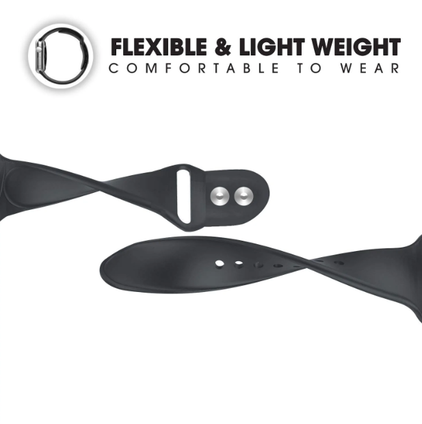 Picture of 38mm/40mm/41mm Replacement Soft Silicone Watchband Strap For Smartwatch