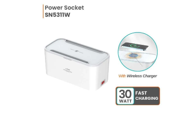 Picture of LDNIO SN5311W Management Box Power Strip 15W Wireless Charger with 5 Sockets & 20W PD+QC Output