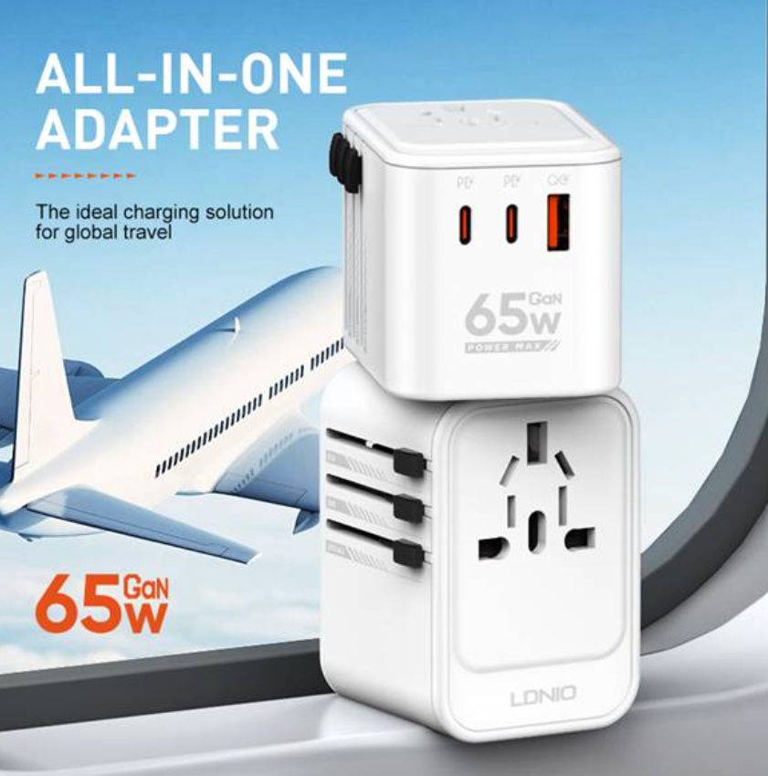 Picture of LDNIO Z6 Powerful 65W GaN Charger with 3 USB Ports Travel Adapter