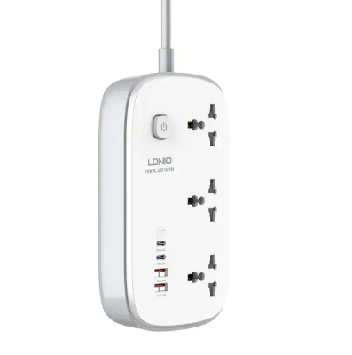 Picture of LDNIO SC3416 Power Strip 65W 3 Sockets With 4 Port Charger