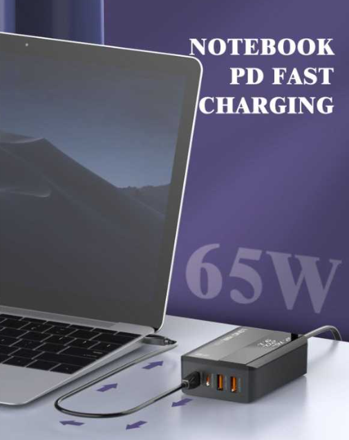 Picture of LDNIO A4808Q - 65W Fast Charge Desktop Charger - Support PD and QC3.0