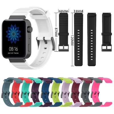 Picture of 18mm Replacement Silicone Solid Color Watchband Strap For Smartwatch.
