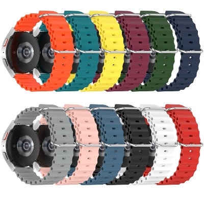 Picture of 20mm Soft Ocean Style Silicone Solid Color Watch Band Strap For Amazfit Bip/BIP Lite/ Youth/Bip 3/Bip 3 Pro/GTS 2 2e/GTR 42mm/Haylou LS02/RS 4/Colmi P8/P8 Pro/P28/P28 Plus Smartwatch - Watch Strap