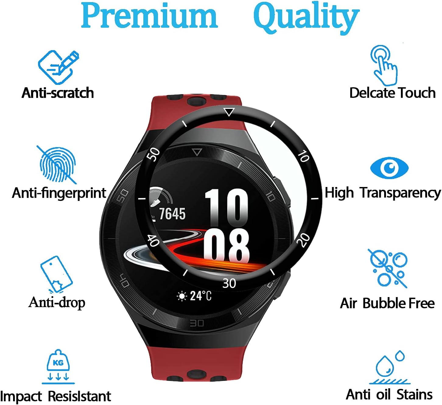 Picture of Huawei GT 2E Smart Watch Screen Protector Glass, Anti-Scratch Ultimate Protection for Your Watch