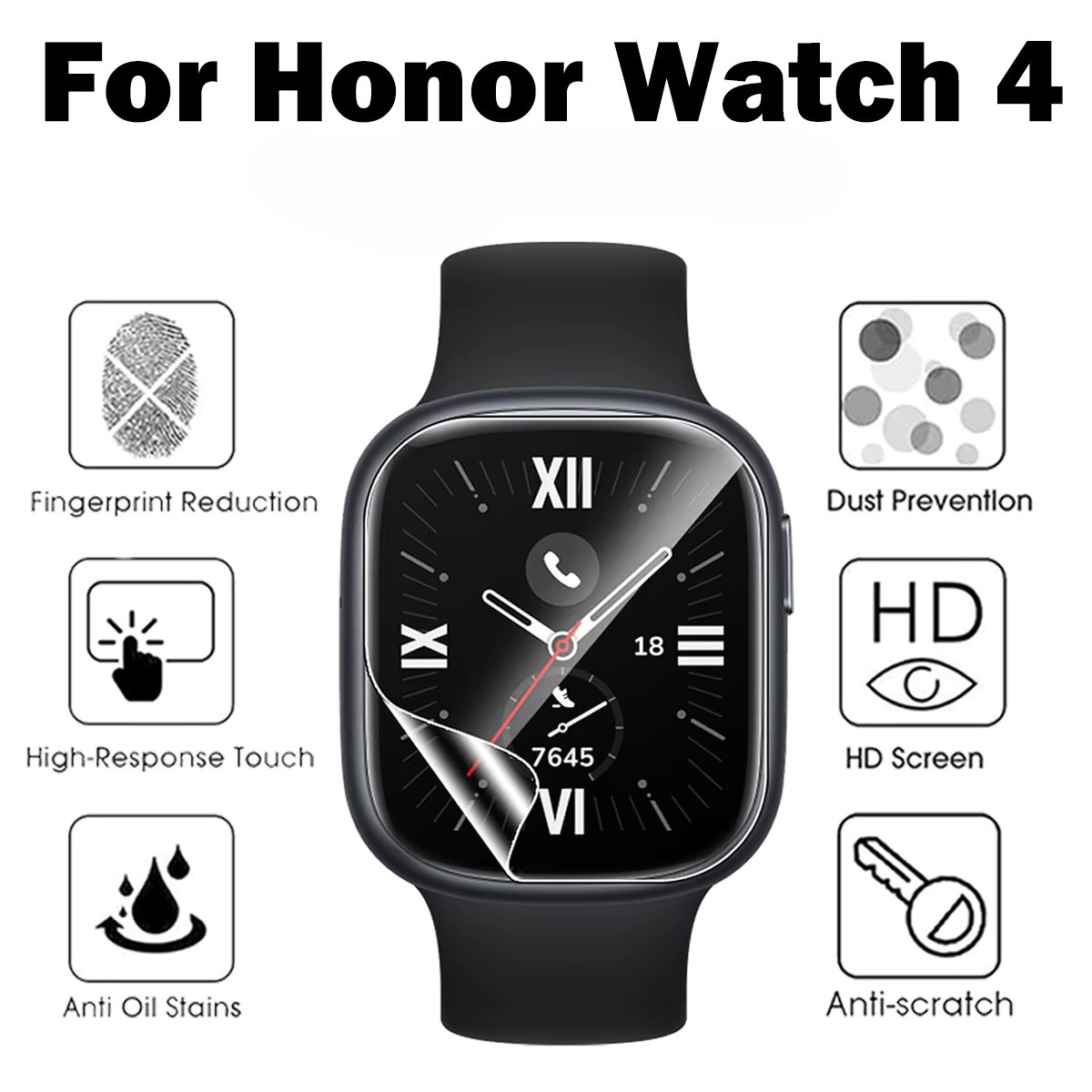 Picture of Huawei Honor Watch 4 Smart Watch Screen Protector Glass, Anti-Scratch Ultimate Protection for Your Watch