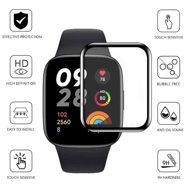 Picture of MI Band 8 Pro Smart Watch Screen Protector Glass, Anti-Scratch Ultimate Protection for Your Watch