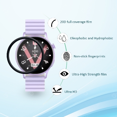 Picture of Kieslect Lora 2 Smart Watch Screen Protector Glass, Anti-Scratch Ultimate Protection for Your Watch