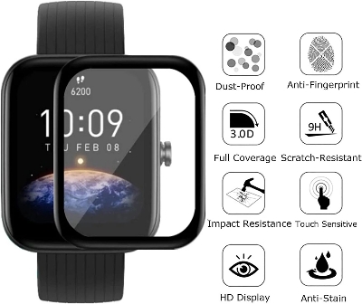 Picture of Xioami Amazfit Bip Smart Watch Screen Protector Glass, Anti-Scratch Ultimate Protection for Your Watch
