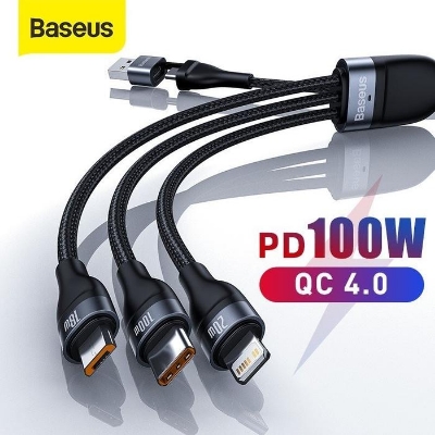 Picture of Baseus Flash Series Two for three Fast Charging 100W Data Cable 1.2m