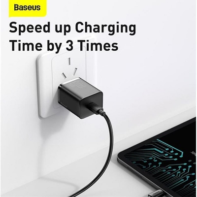 Picture of Baseus Super Si Pro Quick Charger 1C 20W with Type-C to Lightning Cable -Black