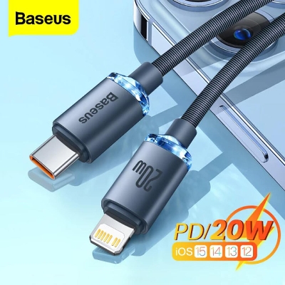 Picture of Baseus Crystal Shine Series 20W Fast Charging Type C to Lightning Data Cable 1.2m - Cable Protector