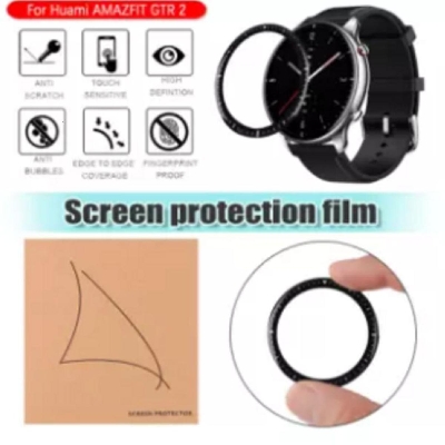 Picture of Amazfit gtr 2 screen protector 3D Full Coverage Protective Film Scratch Proof Clear Soft Fibre Glass Smart Watch Screen Protector