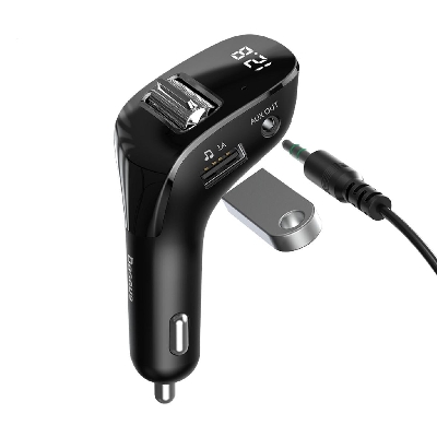 Picture of Baseus F40 3A LED Display AUX bluetooth MP3 Smart 15W Quick Charge Car Charger Flash Disk Reader