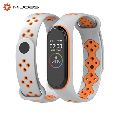 Picture of Band 5 Wrist Smart Silicone Fashion Straps-Grey&Orange