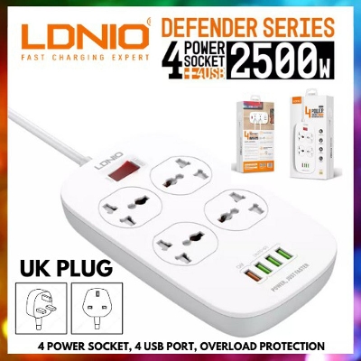 Picture of LDNIO SC4407 Defender Series Smart Extension Multifunction Power Supply Strip Charger Adapter With 4 USB Port