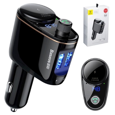 Picture of baseus locomotive car Bluetooth MP3 Dual USB Car Charger - BLACK