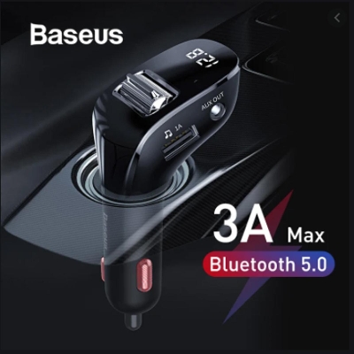 Picture of Baseus F40 3A LED Display AUX bluetooth MP3 Smart 15W Quick Charge Car Charger Flash Disk Reader