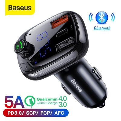 Picture of Baseus S-13 T Type Wireless MP3 Car Charger PPS QC 4.0 , PD 3.0 Quick Car Charger