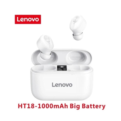 Picture of Lenovo HT18 Wireless TWS 5.0 Earbuds 1000mAH Battery LED Display Volume Control EarBuds HIFI Stereo HD Talking Earphones