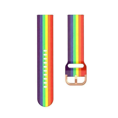 Picture of 20mm Rainbow Silicone Pride Watch Band Strap