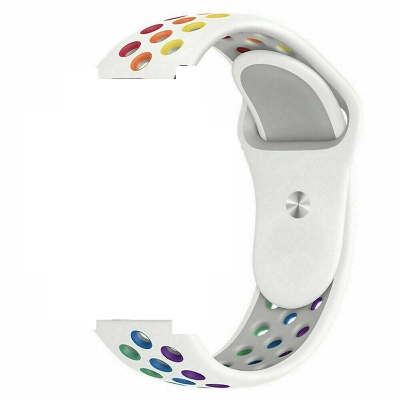 Picture of 20mm Soft Silicone Rainbow Sport Wrist Watch Band Strap