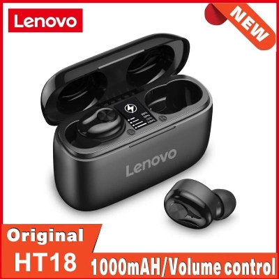 Picture of Lenovo HT18 Wireless TWS 5.0 Earbuds 1000mAH Battery LED Display Volume Control EarBuds HIFI Stereo HD Talking Earphones