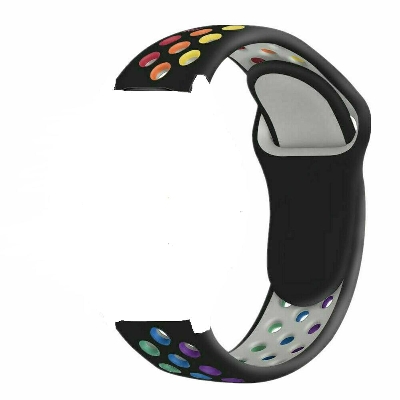 Picture of 20mm Soft Silicone Rainbow Sport Wrist Watch Band Strap