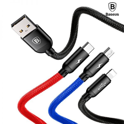 Picture of Baseus 3 in 1 Cable: Lightning, Micro & USB-C, 3 Ampere