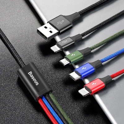 Picture of Baseus 4 in 1 Rapid Series Cable (2 Lightning, 1 Type C, 1 Micro USB)