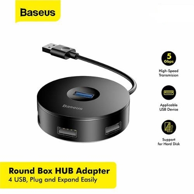 Picture of Baseus Round Box 4 in 1 USB Type C HUB Adapter (CAHUB-G02)