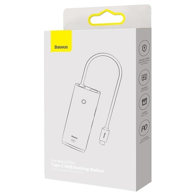 Picture of BASEUS LITE SERIES 5-IN-1 TYPE-C HUB - BLACK