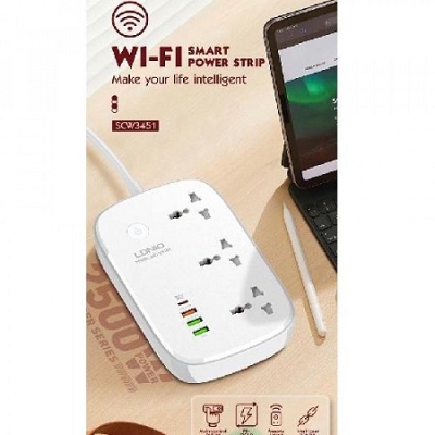 Picture of Ldnio SCW3451 DEFENDER SERIES - WiFi Smart Power Strip 3 SOCKET + 1 QC