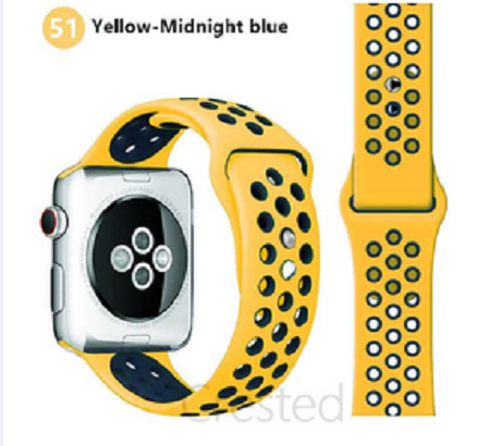 Picture of Silicone Strap For 42Mm 44Mm Hw22 Pro, W26, Breathable Sports Wristband Strap 42Mm 44Mm Bracelet For Iwatch Series 5 4 3 42Mm/ 44Mm Strap - Smart Watch Belt