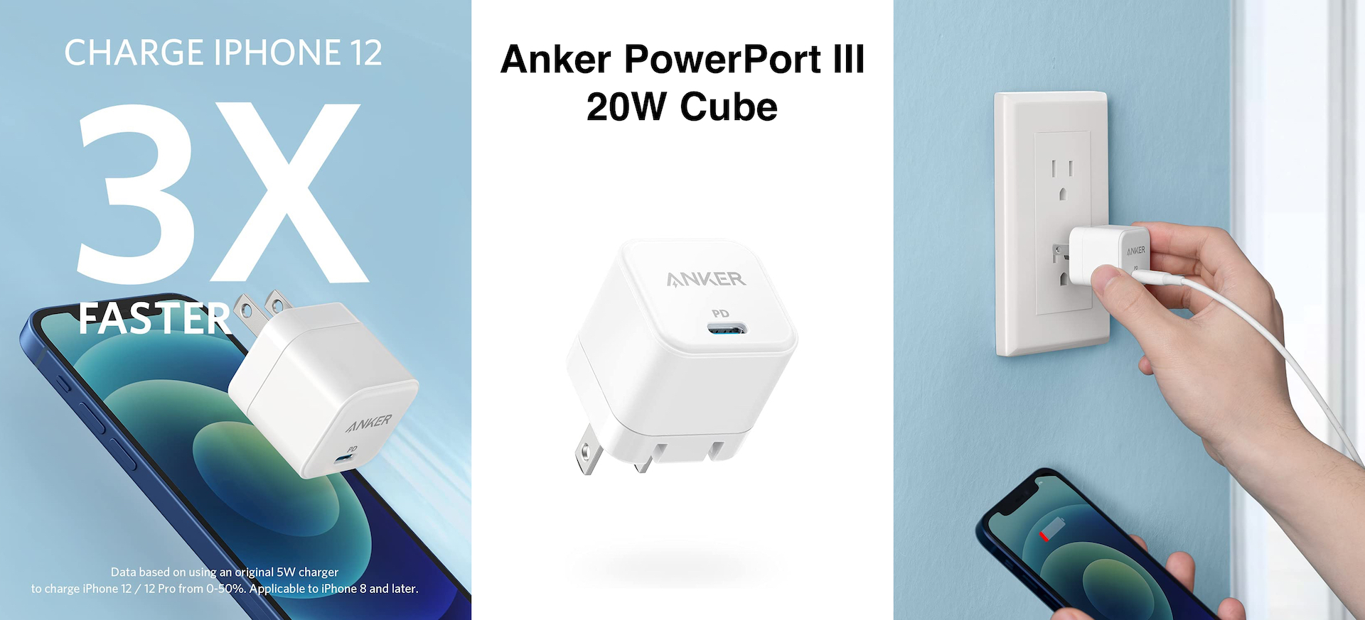 Picture of Anker A2149 Wall Charger Anker PowerPort III Cube 20W