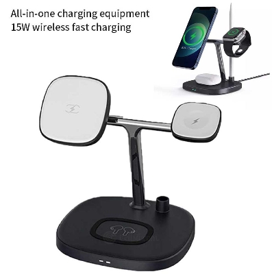 Picture of WiWU M8 Power Air 4 in 1 Qi Magnetic 15W Wireless Charger - Black