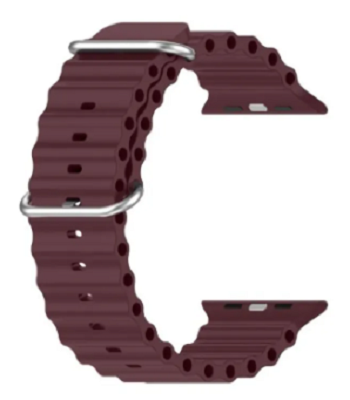 Picture of 49mm Ocean Band Compatible with for Apple Watch Band 42mm 44mm 45mm 49mm for Women Men, Adjustable Loop Silicone Waterproof Sport Strap for iWatch Series Ultra/8/7/6/5/4/3 ( only belt )