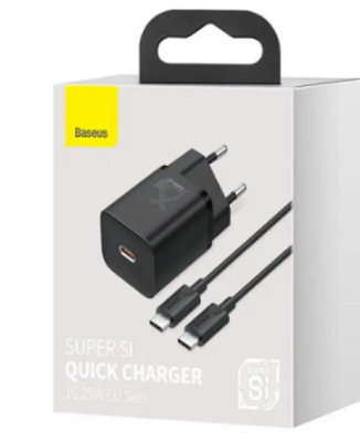 Picture of Baseus Super Si Quick PD Charger 25W EU Sets With Type-C to Type-C Cable