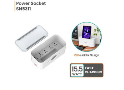 Picture of LDNIO SN5311W Management Box Power Strip 15W Wireless Charger with 5 Sockets & 20W PD+QC Output