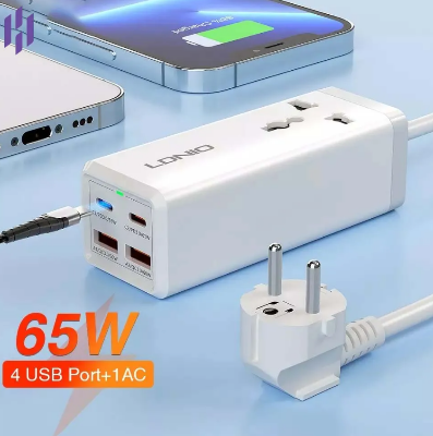 Picture of LDNIO SC1418 65W 4-Port Desktop Charger with Power Socket