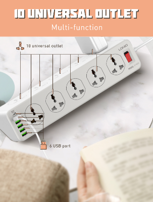 Picture of LDNIO SC10610 30W 6-Port USB Charger Power Strip