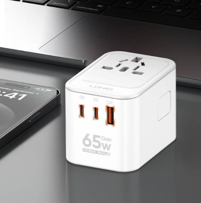 Picture of LDNIO Z6 Powerful 65W GaN Charger with 3 USB Ports Travel Adapter