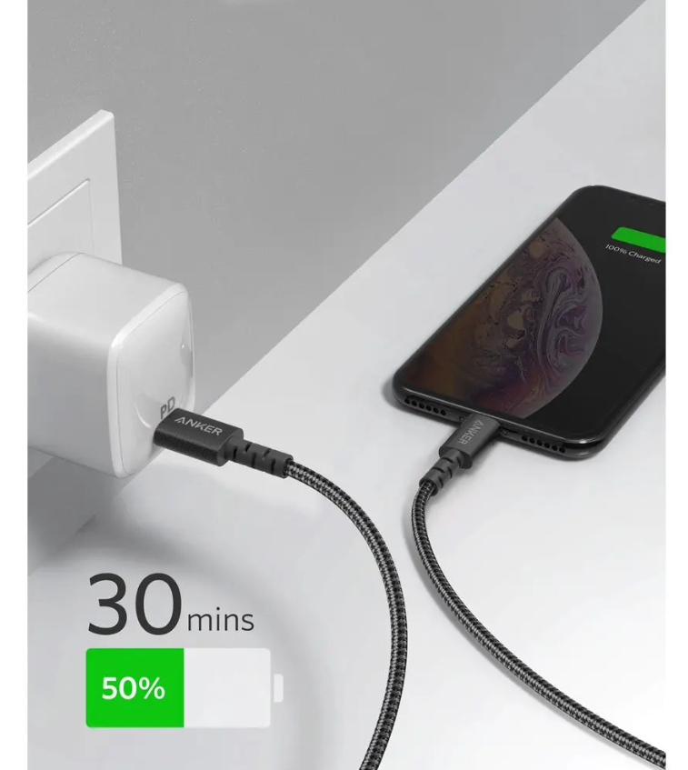 Picture of Anker PowerLine Select+ USB C to Lightning Cable 3ft/0.9m Cable A8617