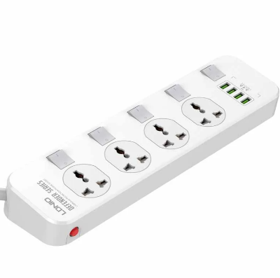 Picture of LDNIO SC4408 Power Strip With 4 Sockets & 4-Port USB Charger