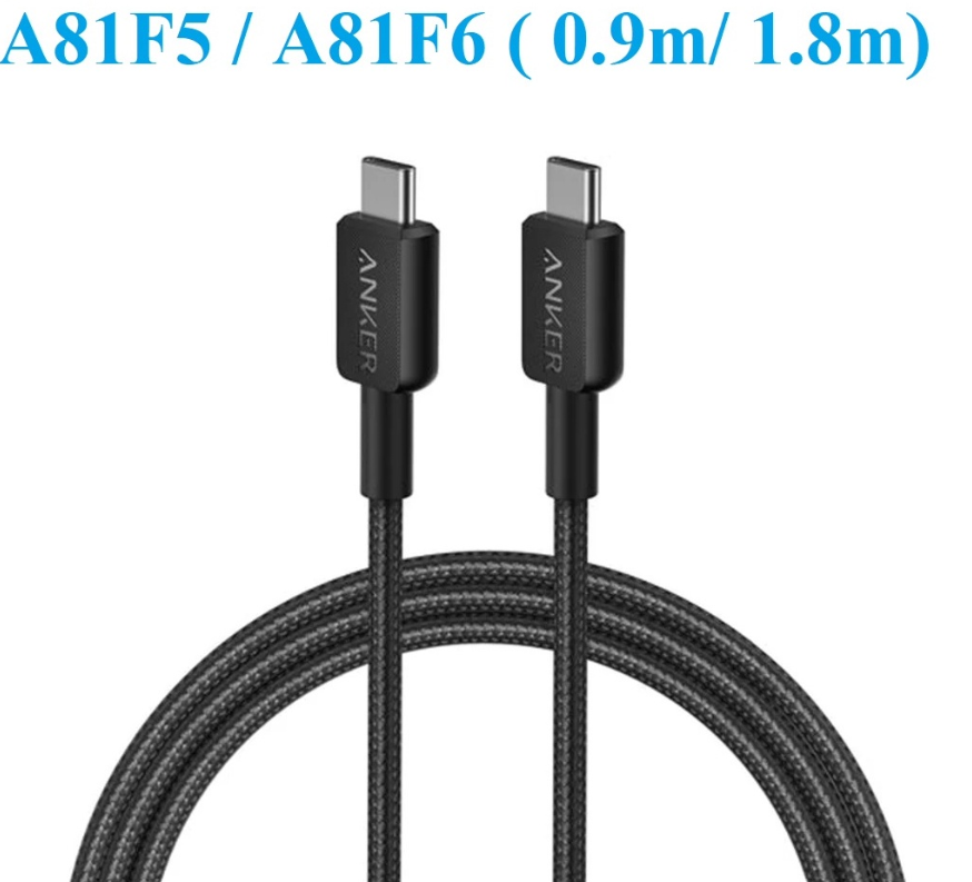Picture of Anker 322 PowerLine USB C to USB C Braided 3ft/0.9m 60W Cable A81F5