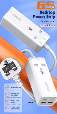 Picture of LDNIO SC1418 65W 4-Port Desktop Charger with Power Socket