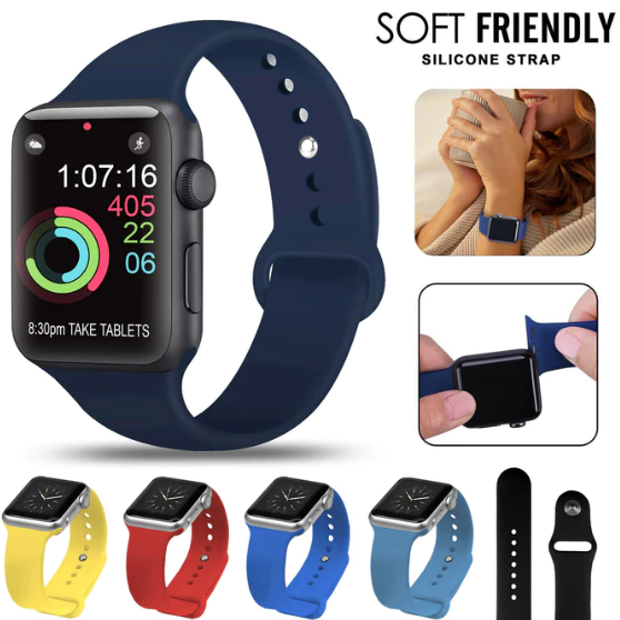 Picture of 38mm/40mm Silicone Strap Band for iWatch Rubber Bracelet Watchbands Strap For Smartwatch